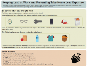 Keeping Lead at Work and Preventing Take- Home Lead Exposure factsheet