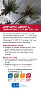 When the power goes out, keep your generator outside Spanish fact sheet