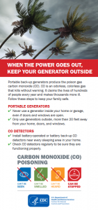 When the power goes out, keep your generator outside English fact sheet