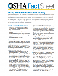 OSHA fact sheet on using portable generators safely