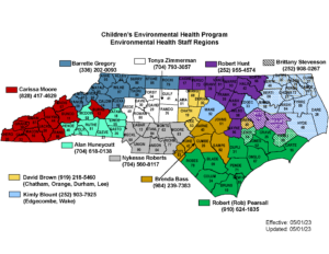 Map of NC DHHS regional staff territories 