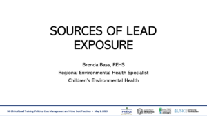 First slide from Sources of Lead Exposure presentation